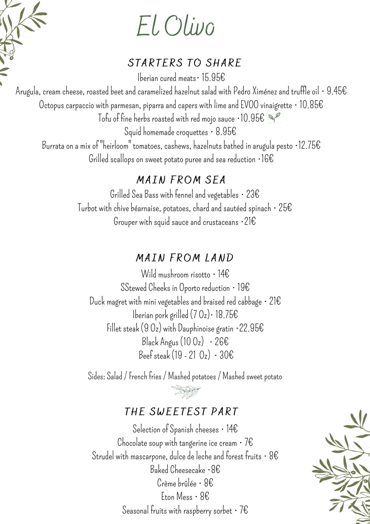 Speisekarte 2026 – El Olivo - Hotel Barcelo Santiago Only Adults in  Santiago del Teide – TheFork