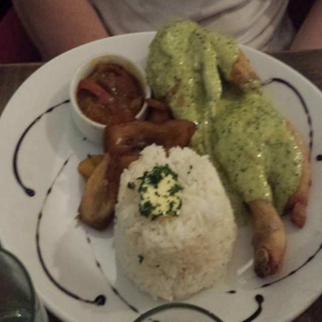 Demi-Poulet braisé sauce verte