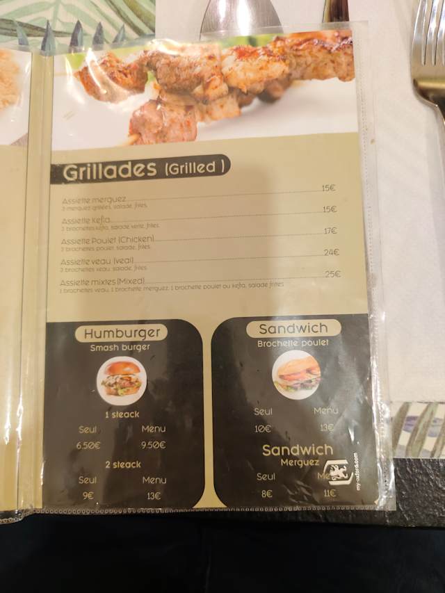 Le Richer Menu Restaurant Le Rocher Noir à Nice - Menu, avis, prix et réservation ...