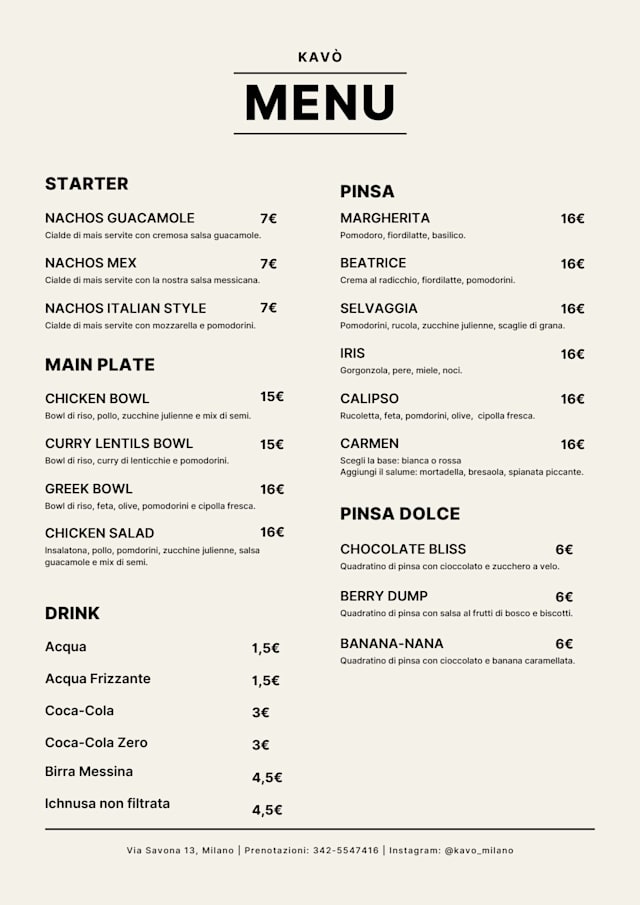 PDF Menu page 1
