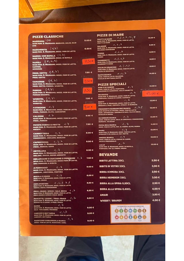 Menu Enty Robi Carte et Menus 2026 - Pizzeria da Robi - Asporto, Domicilio e Sala à ...