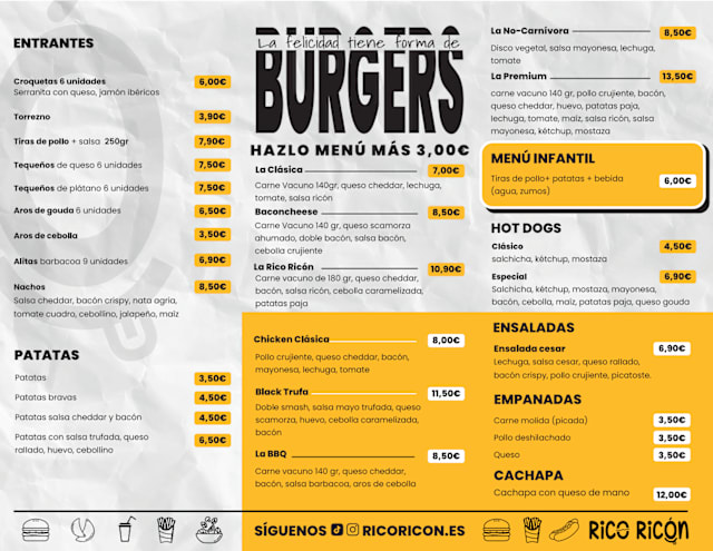 Carte et Menus 2026 - Rico ricon à Alicante (Alacant) | TheFork