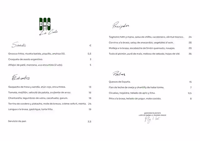 Restaurante BAS en Madrid - Menú 2026, opiniones, precios y reserva ...