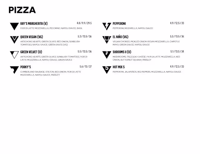 Voodoo Ray 303 Pattern Notes Menu 2026 - Voodoo Ray's in Londen | TheFork