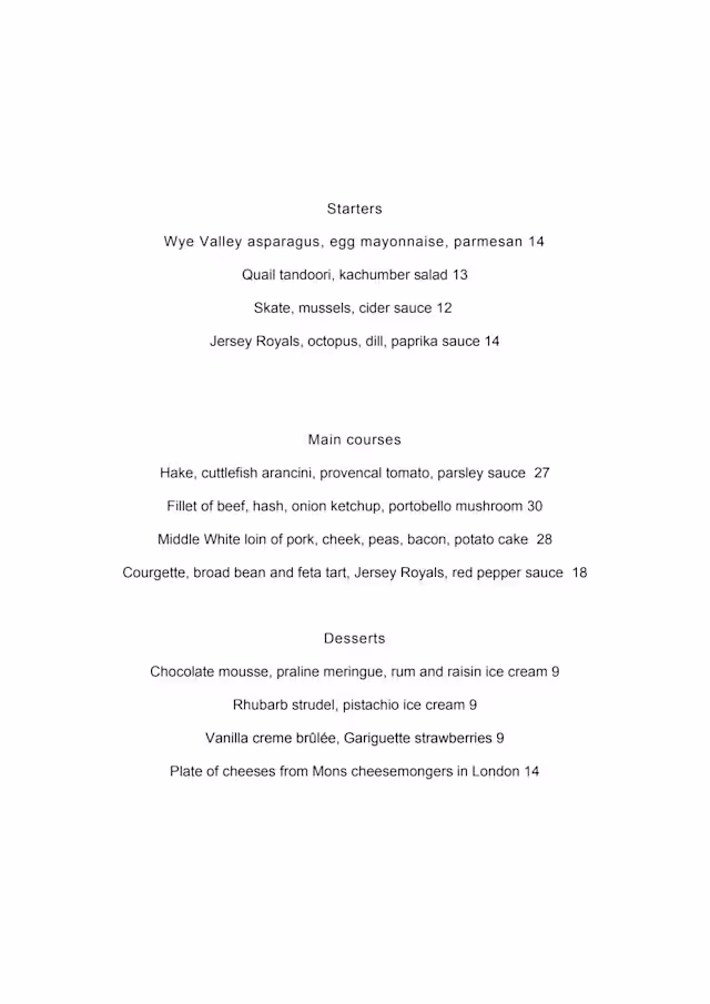 Parva Menu Menu 2026 - Parva Farmhouse Restaurant in Chepstow | TheFork