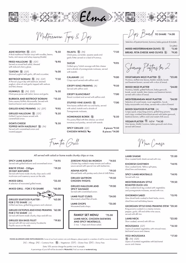 Esma Menu Elma in Royal Leamington Spa - Restaurant Reviews, Menus, and Prices ...