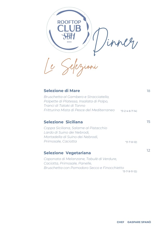 Carte et Menus 2026 - Altamarea Rooftop Club à Marinella | TheFork