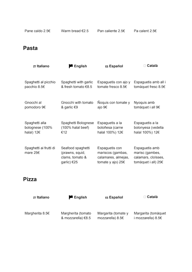 PDF Menu page 2