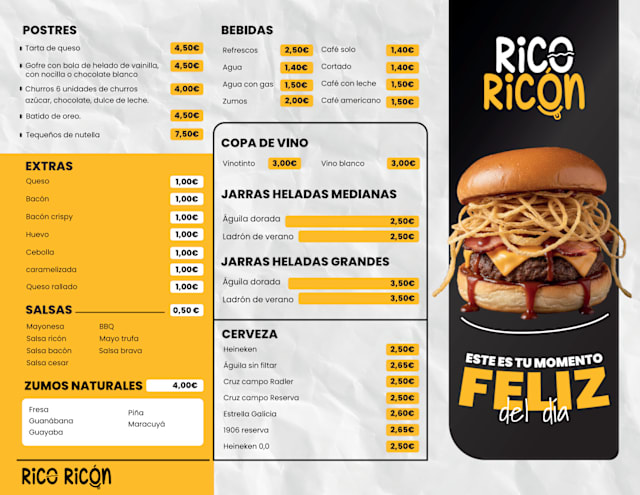 Carte et Menus 2026 - Rico ricon à Alicante (Alacant) | TheFork