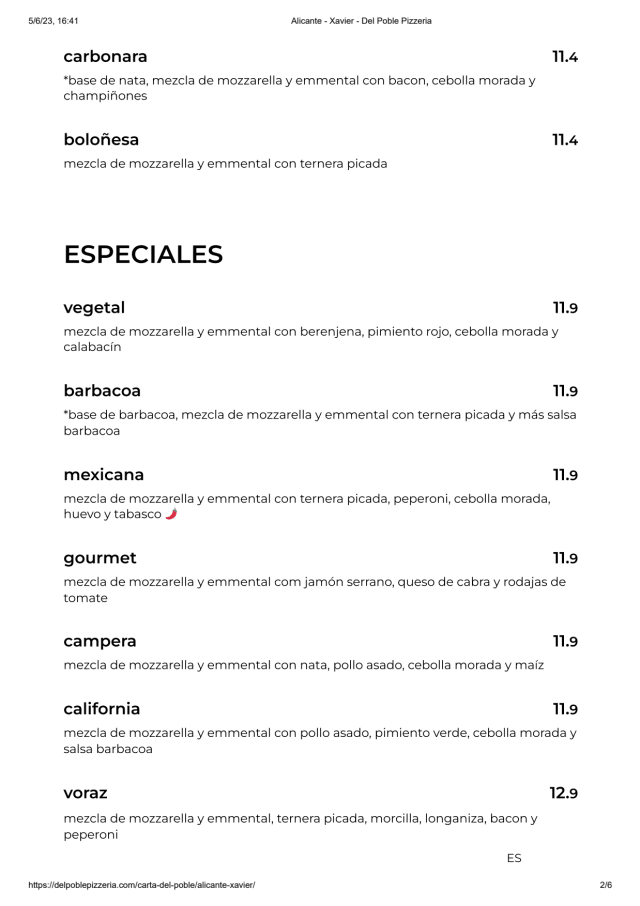 PDF Menu page 2