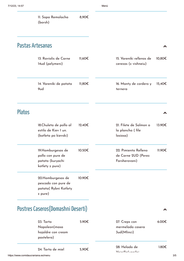 PDF Menu page 2