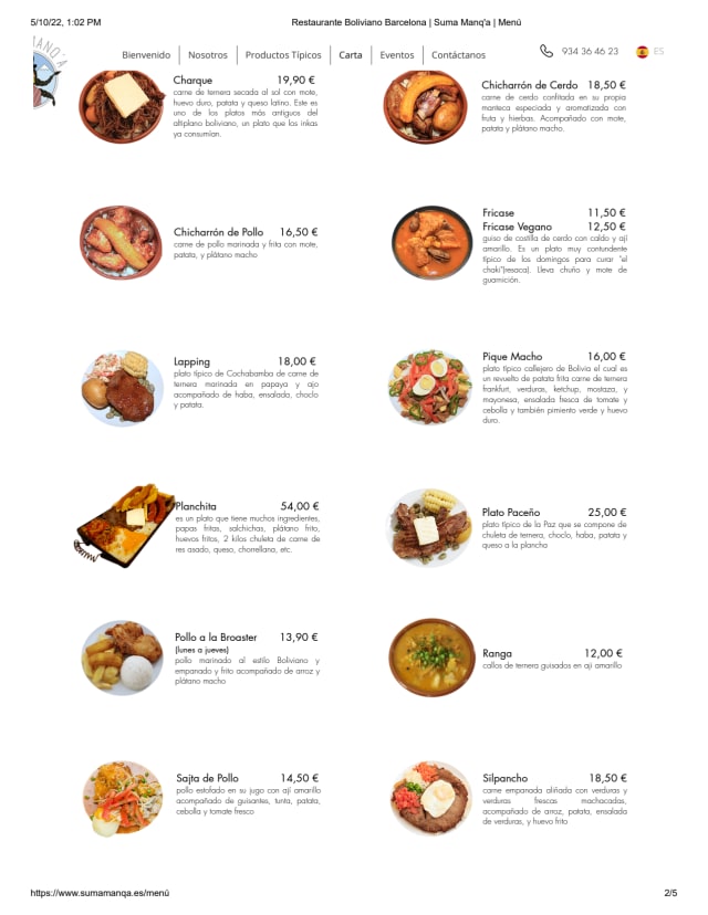 PDF Menu page 2