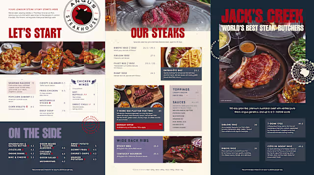 Menus 2026 - Angus Steakhouse - Leicester Square in London | TheFork