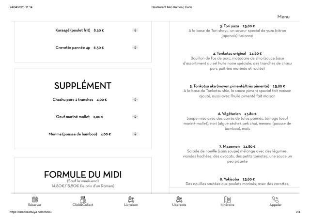 PDF Menu page 2