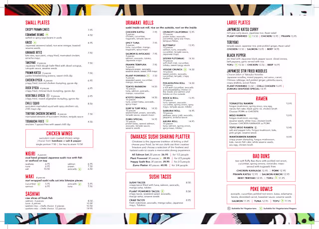 Menus 2026 - Zumuku Sushi - Ramsbottom in Ramsbottom | TheFork