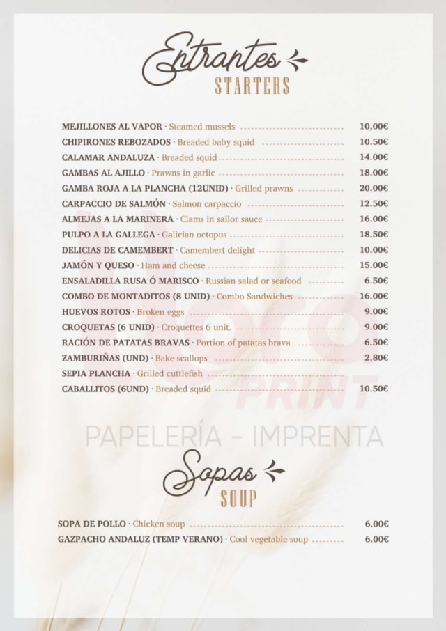 PDF Menu page 2