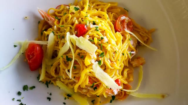 Chitarrine scampi e Zenzero