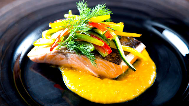 Salmón Noruego con verduras