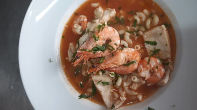 Massinha de tamboril com gambas