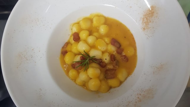 gnocchetti crema di zucca e pancetta croccante 