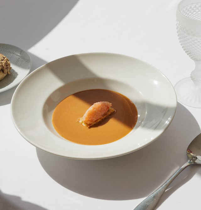 BISQUE DE MARISCO COM CAMARÃO DO ALGARVE