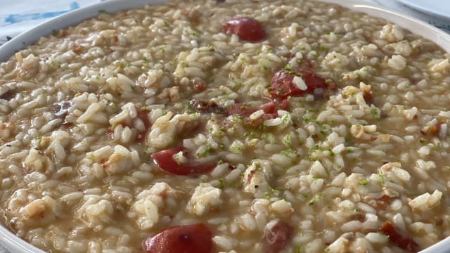 Risotto con gamberi,champagne e lime 