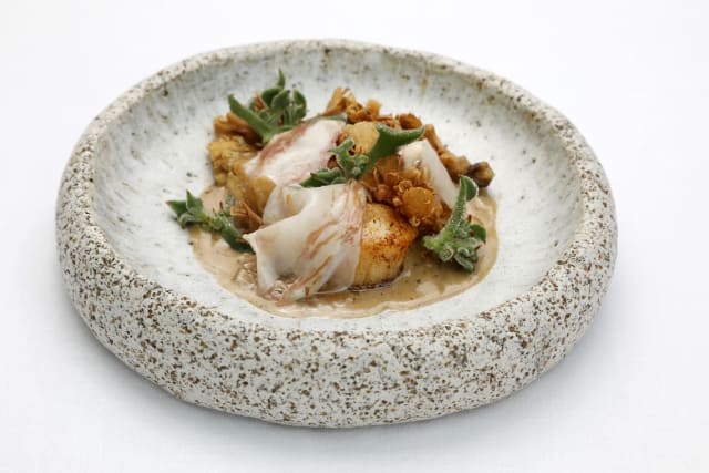 Vieira, Panceta, Setas y Beurre Blanc