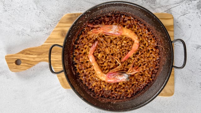 Arroz seco de sepia y gambas