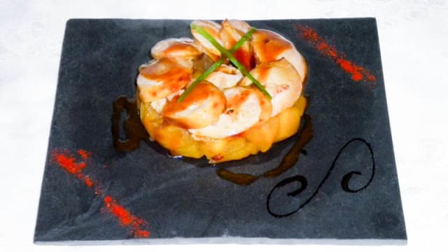 Boudin blanc, pommes caramélisées