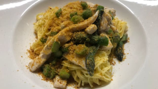 Tagliolini Freschi con Asparagi, Pesce Spada e Bottarga