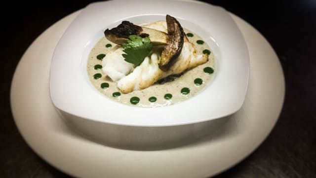 Cabillaud au vélouté de champignons