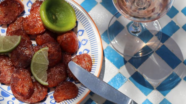 Saute chorizo with fresh lime