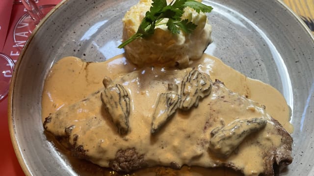 bavette de boeuf sauce morilles