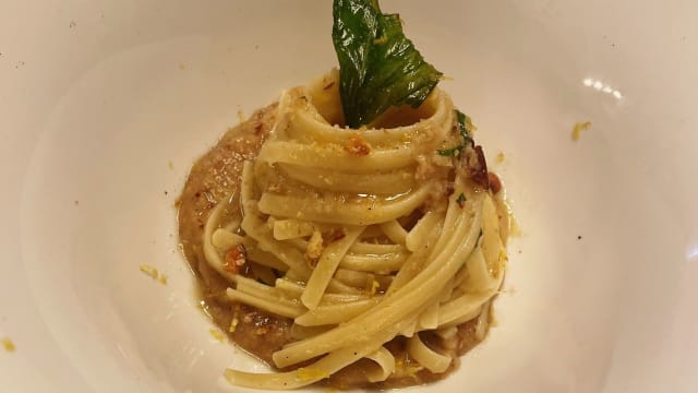 Linguine con crema di tarallo