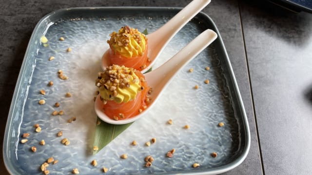 sushi gio nocciola con crema di zafferano