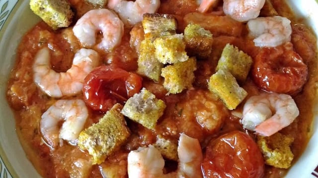 pappa al pomodoro e gamberi