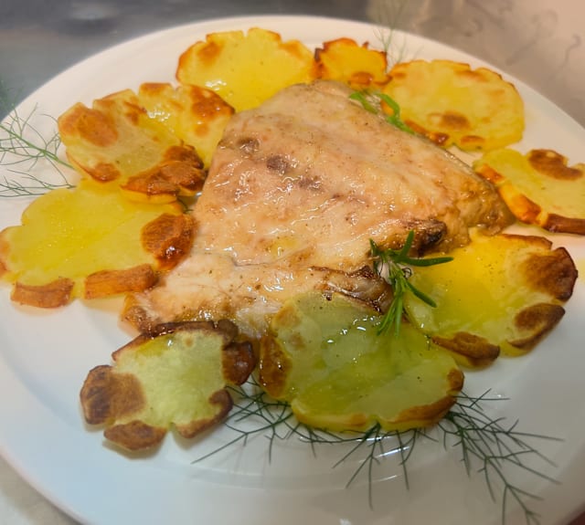 Filetto di ombrina al forno con patate 