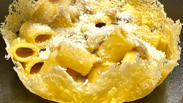La Carbonara su Cestino di Grana