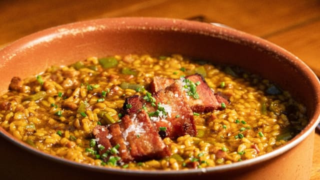 arroz meloso de panceta ahumada