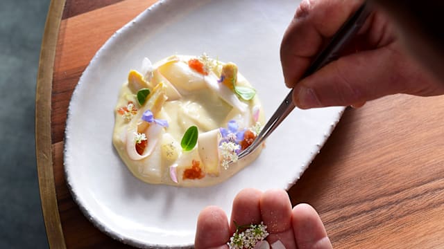 asperge, fleurs blanches de bosquet