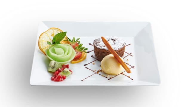 Moelleux au chocolat Villars et glace à la vanille 14.00