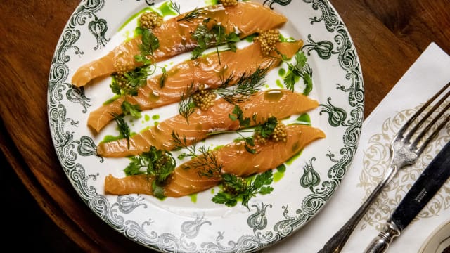 Saumon gravlax - Jungle Palace Restaurant - Ephemera