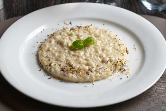 Riso Carnaroli al Franciacorta mantecato con robiola dolce