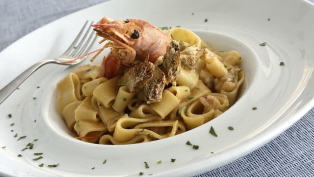 Calamarata Gamberi e Zucchine