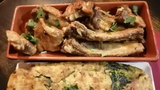 entrecosto frito com migas 