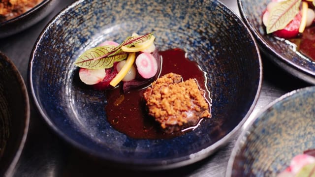 Slow cooked lamb neck