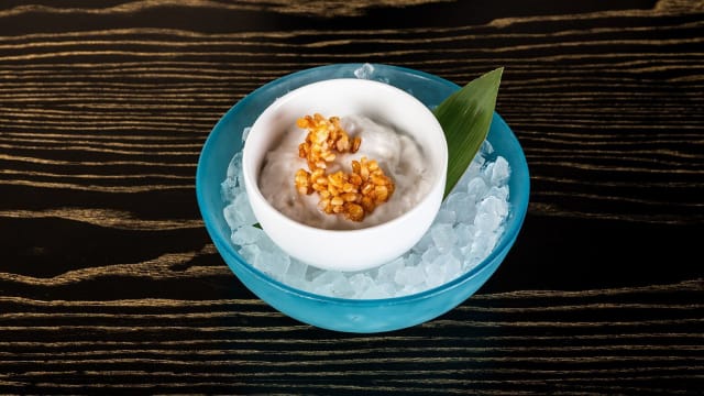 Arroz con leche de coco y su crujiente