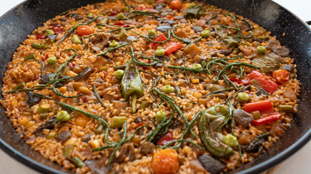 Arroz de verduras y algas