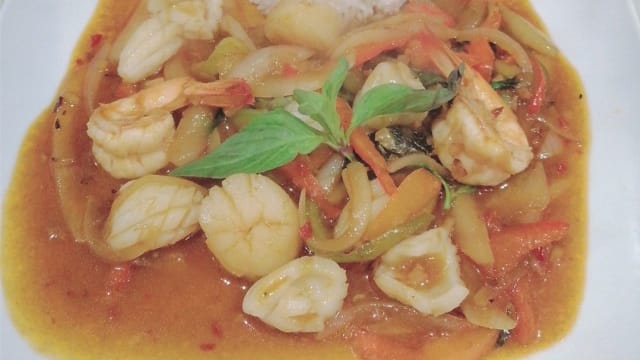 Fruit de mer sauté basilic