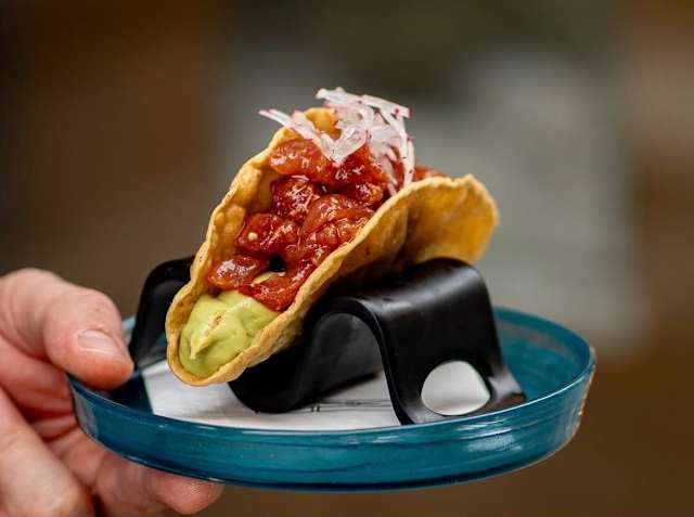 Taco Crujiente de Atun Rojo y Guacamole